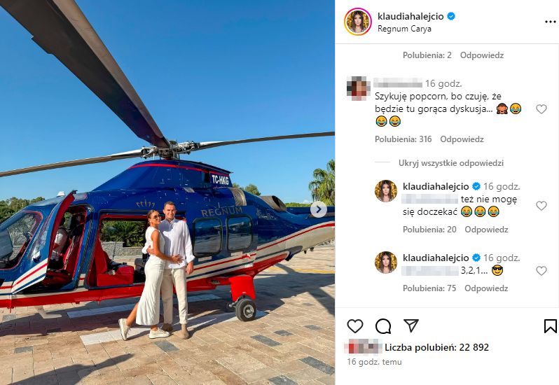 Klaudia Halejcio odpowiada na komentarze