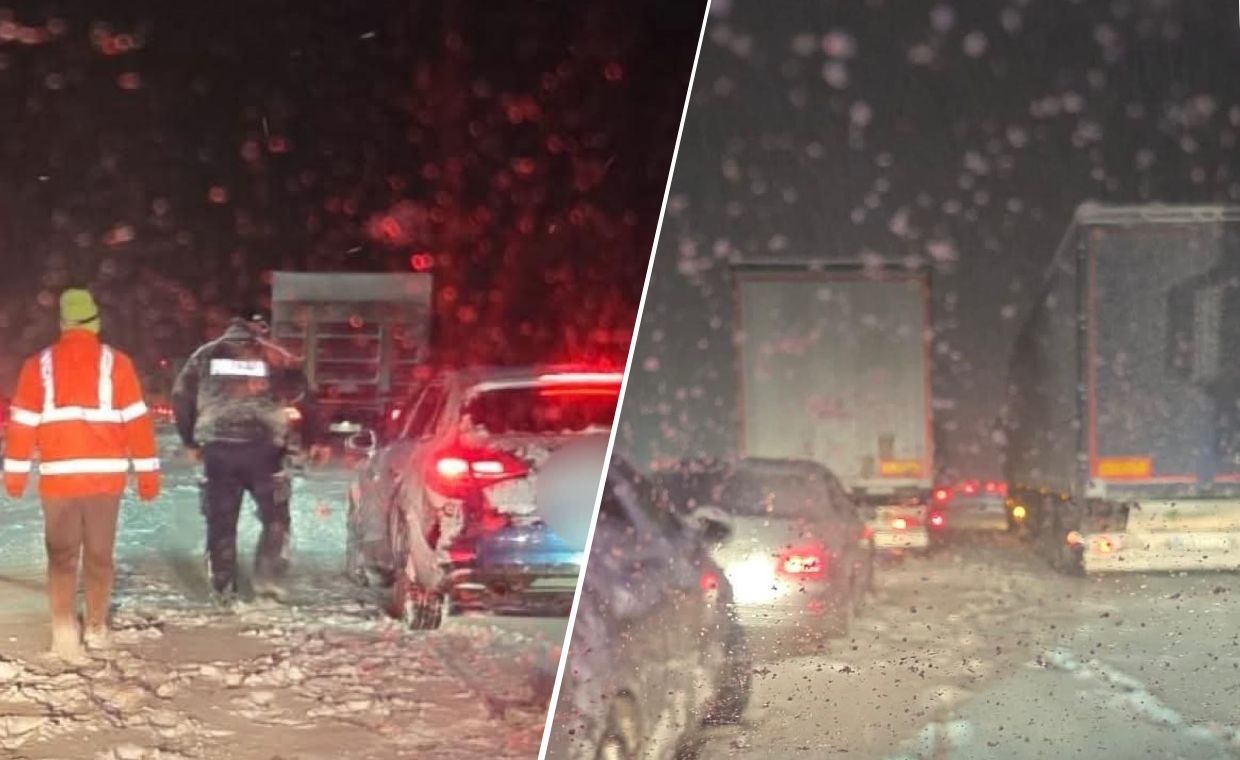 wiadomości,aktualności,WP Wiadomości Blokada na trasie. Ciężarówki utknęły w zaspach