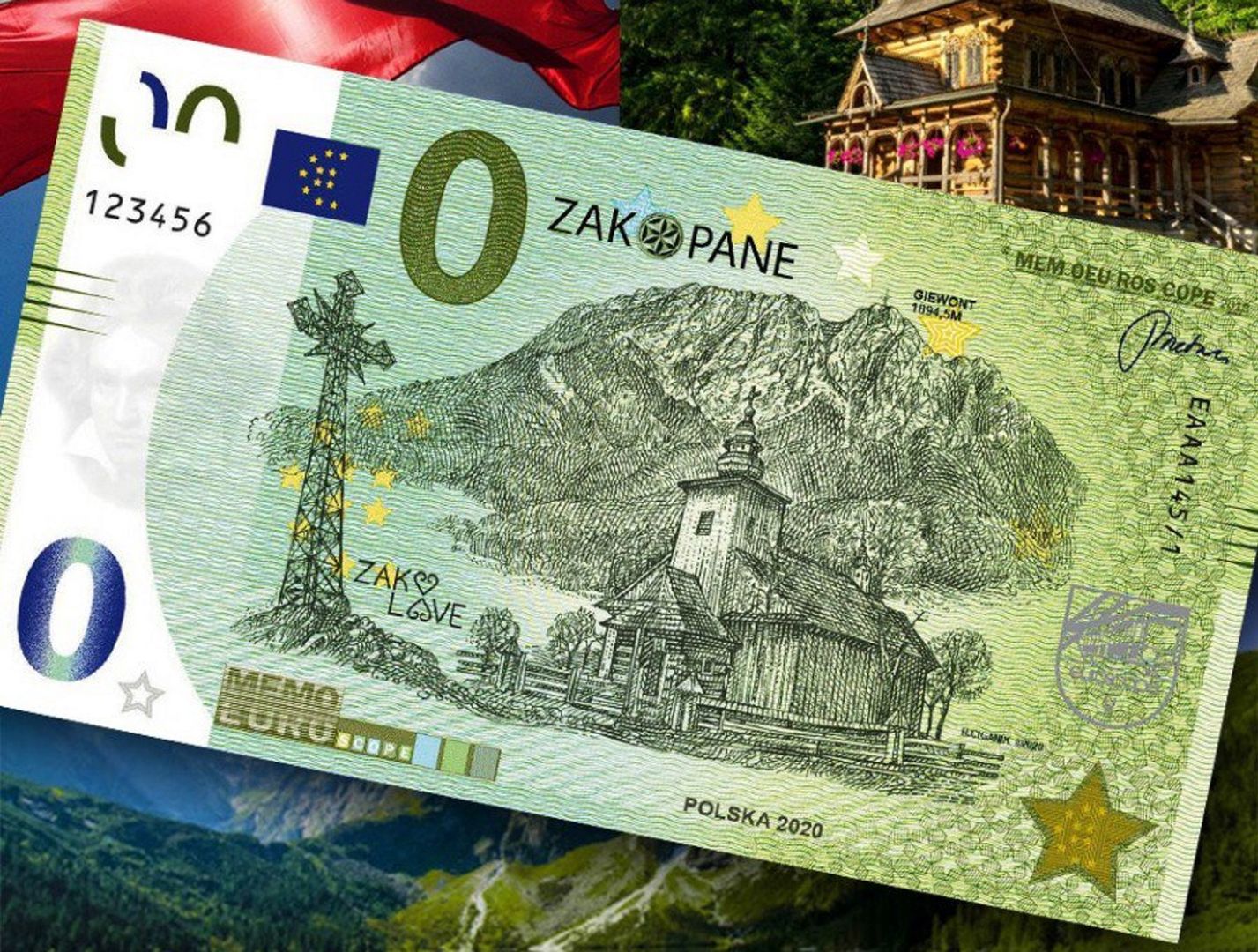 Tak się prezentuje polska wersja banknotu MemoEuro 