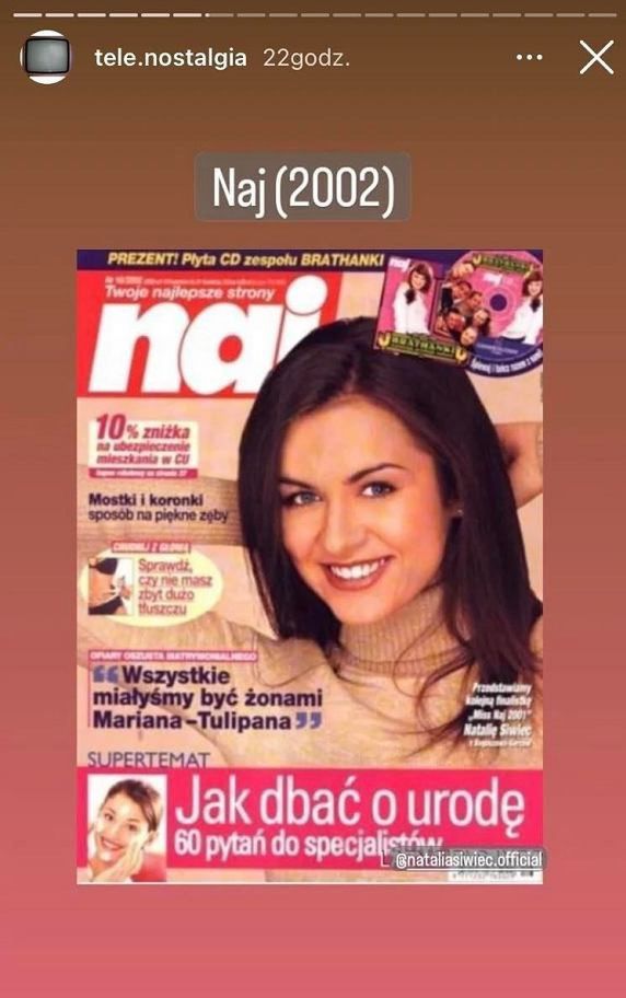 Natalia Siwiec 20 lat temu na okładce kolorowego pisma