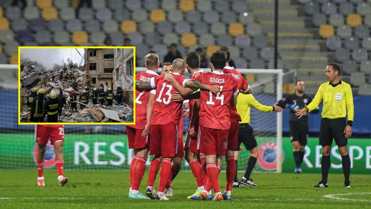 Zdjęcie okładkowe artykułu: Getty Images / Milos Vujinovic/SOPA Images/LightRocket via Getty Images/ Pierre Crom/Getty Images / Na zdjęciu: piłkarze reprezentacji Rosji (w ramce: wojna w Ukrainie)