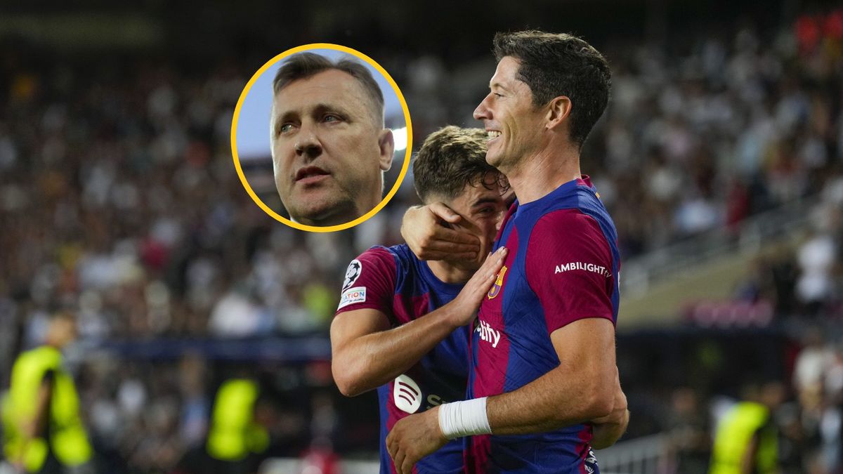 PAP/EPA / Alejandro Garcia / Na zdjęciu: Robert Lewandowski, w kółku: Cezary Kulesza