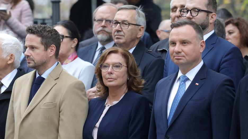 Od lewej: Rafał Trzaskowski, Małgorzata Kidawa-Błońska, Andrzej Duda