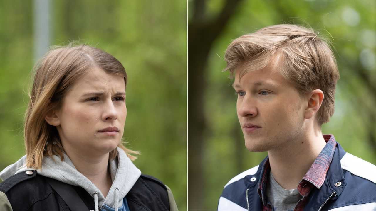 M jak miłość odcinek 1458, Katia (Joanna Jarmołowicz), Łukasz (Jakub Józefowicz)