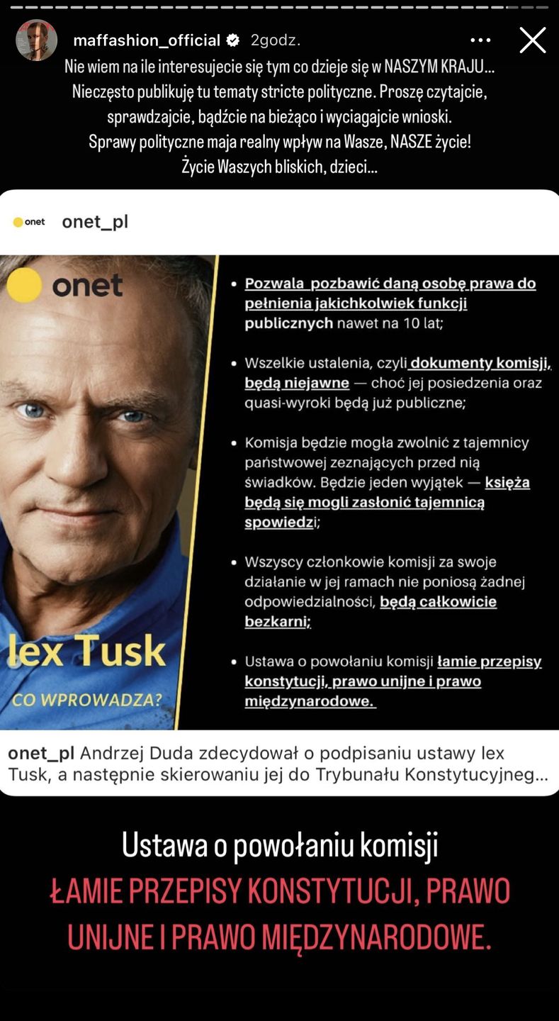 Maffashion reaguje na "lex Tusk"