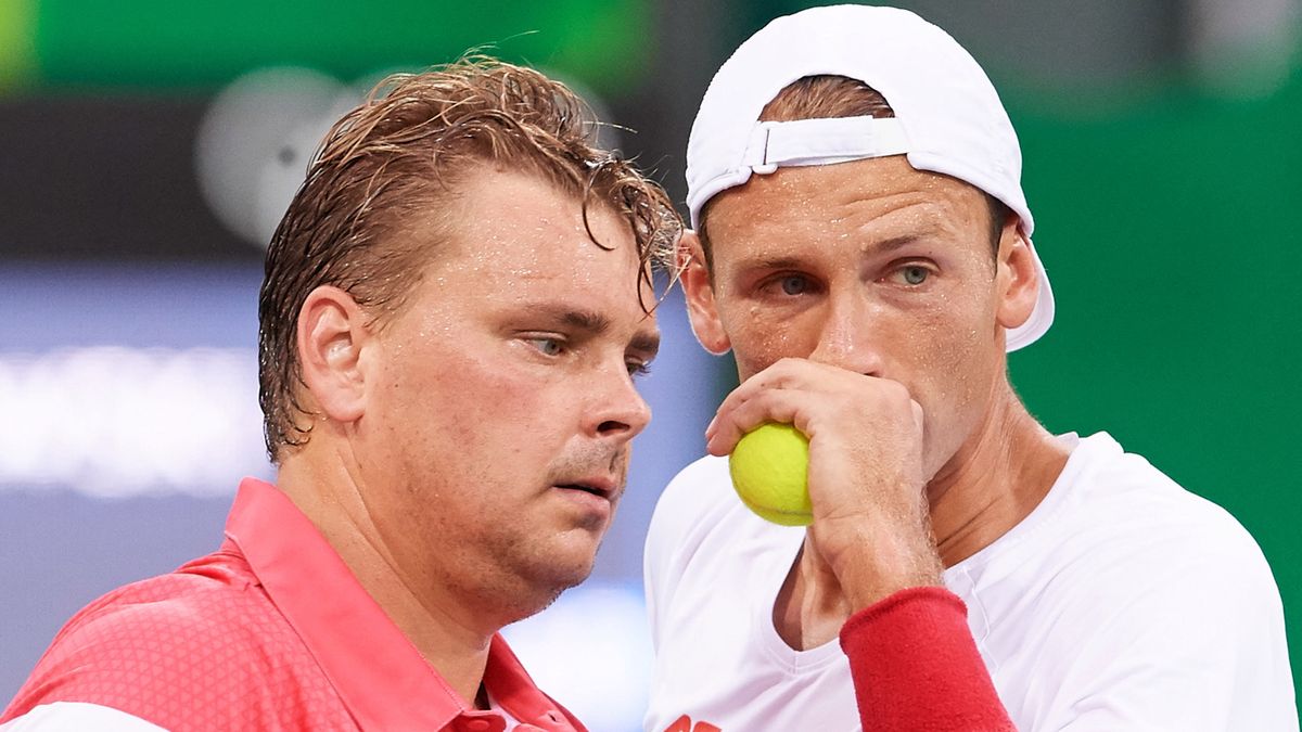 Marcin Matkowski (z lewej) i Łukasz Kubot (z prawej)