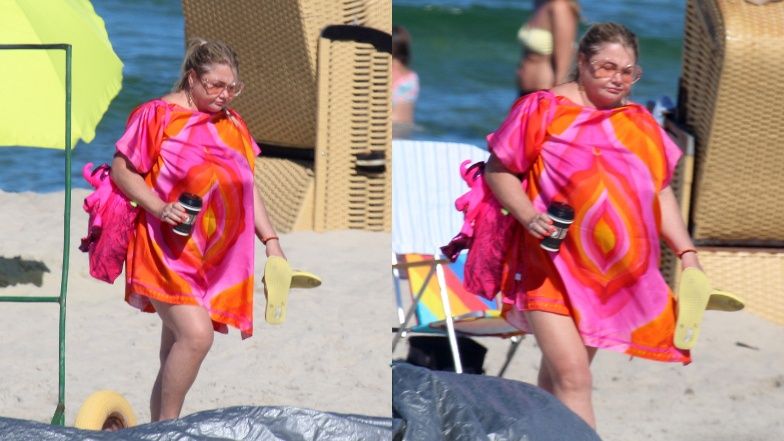 Katarzyna Niezgoda wypoczywa na plaży w Juracie