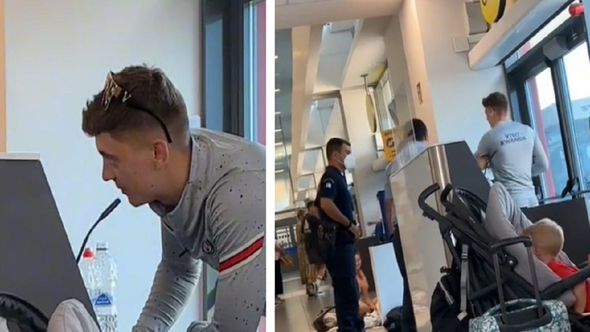 Turysta wywołał chaos na lotnisku. Chwycił za mikrofon i nadał komunikat