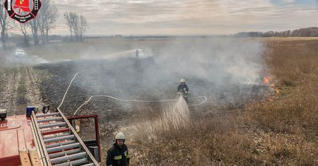 Paliły się trawy koło Białośliwia