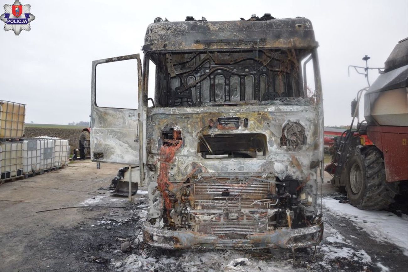 Maszyny zniszczone w pożarze