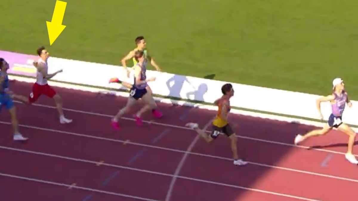 Twitter / TVP Sport / Na zdjęciu: finisz biegu na 800 m podczas ME do lat 18