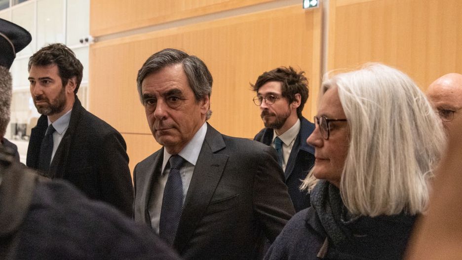 Francois And Penelope Fillon Arrive For The Penelopegate Trial
On 24 February 2020, François Fillon and his wife Penelope Fillon arrived at the Tribunal de Grande Instance (TGI) in Paris for the first day of hearings in the trial for fictitious employment, known as the Penelopegate trial. The wives were accompanied by their lawyers Adrien Levy and Pierre Cornut-Gentille. (Photo by Samuel Boivin/NurPhoto via Getty Images)
NurPhoto
penelopegate, procès, tgi, tribunal, tribunal de paris, tribunal de grande instance de paris, penelopegate trial, wife penelope fillon, lawyers adrien levy, paris, pierre cornut-gentille, grande instance, fictitious employment, day of hearings, samuel boivin, nurphoto, person, man, smile, indoor