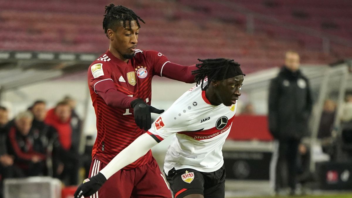 PAP/EPA / RONALD WITTEK / Na zdjęciu: Kingsley Coman (z lewej) i Tanguy Coulibaly