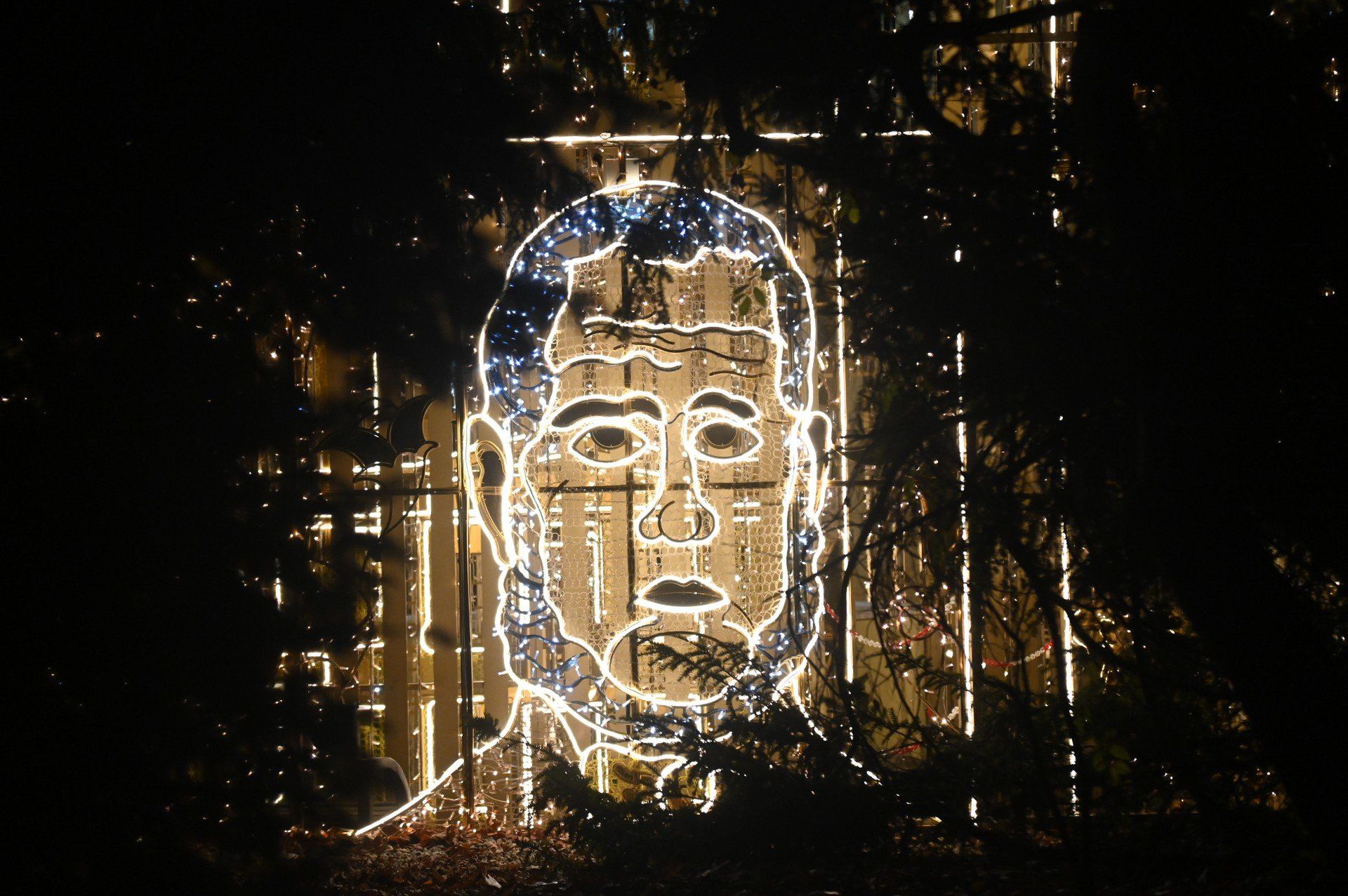 Wola Park z własną świąteczną iluminacją.