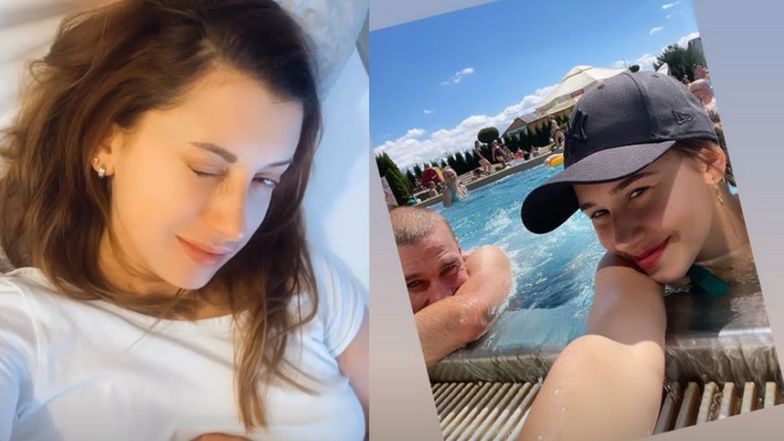 Justyna Żyła opiekuje się dziećmi nad morzem, a Piotr z Marceliną balują w basenie