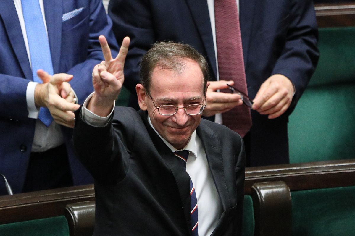 Mariusz Kamiński podczas czwartkowych obrad Sejmu