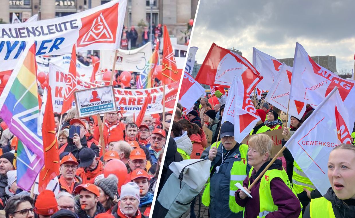 Sie gingen auf die Straßen. "Ohne Industrie wird Deutschland arm sein."