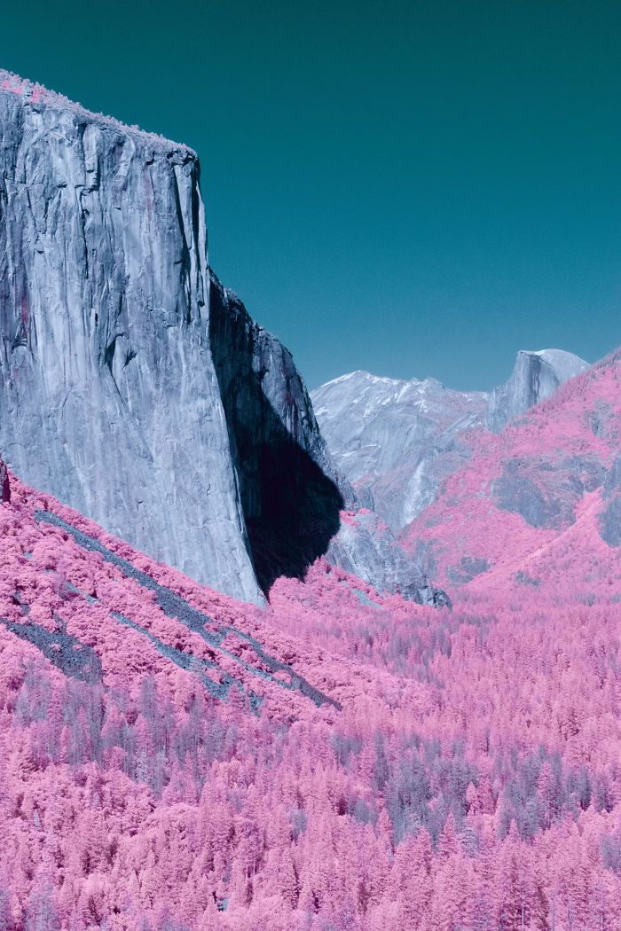 Park narodowy Yosemite wygląda w podczerwieni jak cukierkowa kraina bajek 7