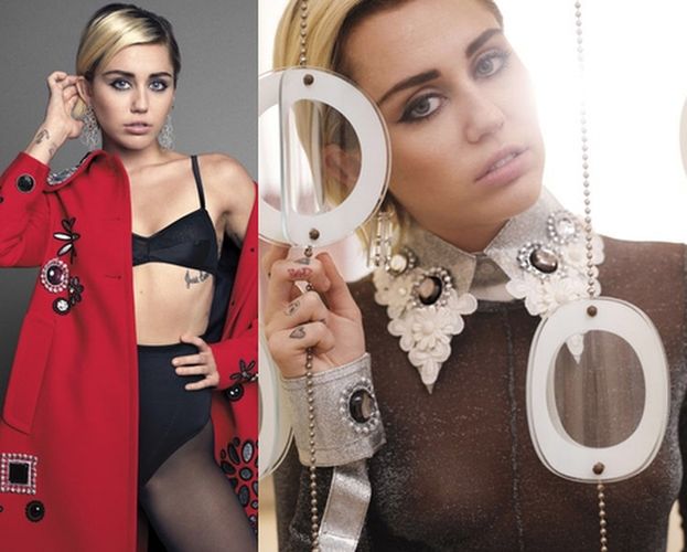 Miley Cyrus pokazuje piersi w eleganckiej sesji...
