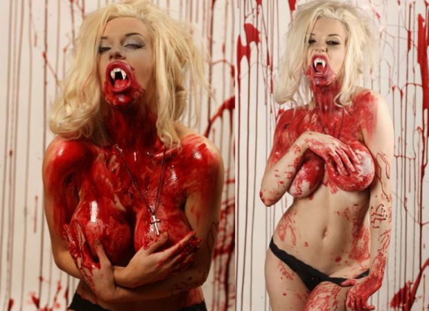 ZAKRWAWIONA I PÓŁNAGA Courtney Stodden na Halloween! (ZDJĘCIA)