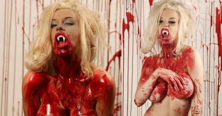 ZAKRWAWIONA I PÓŁNAGA Courtney Stodden na Halloween! (ZDJĘCIA)