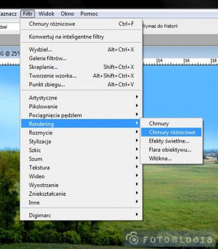 Photoshop: trochę lepsze chmury 2