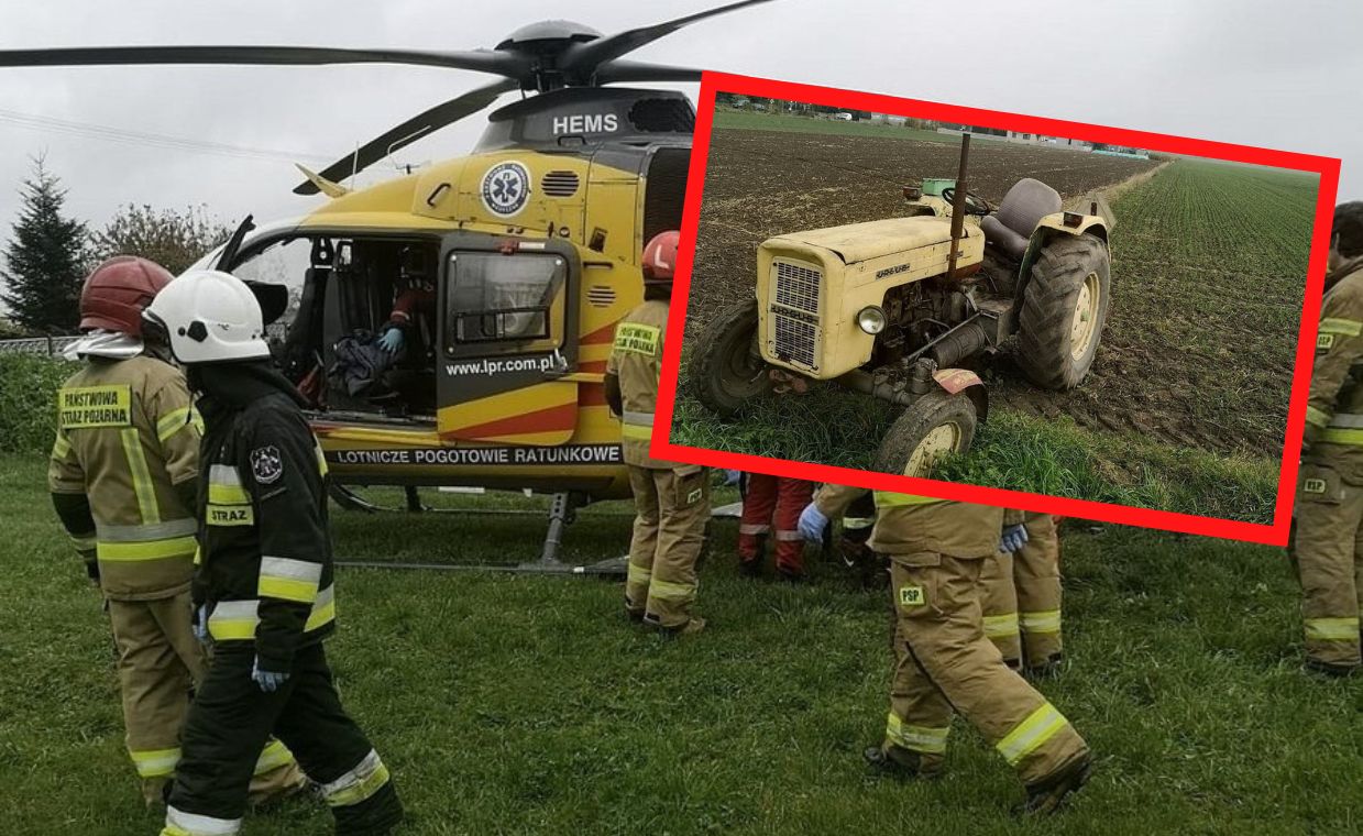 Tragiczny wypadek pod Sieradzem. Nie żyje traktorzysta