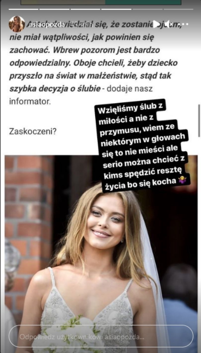 Joanna Opozda zapewnia, że ciąża nie była powodem ślubu z Antkiem Królikowskim