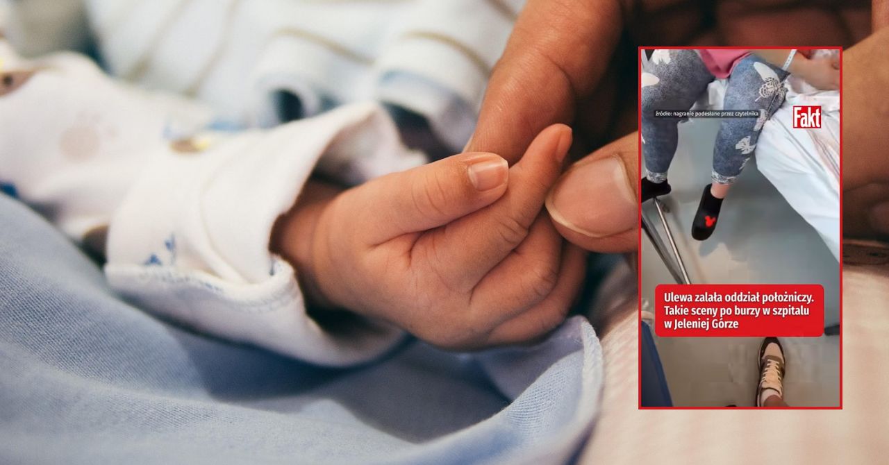 Ulewa zalała szpital w Jeleniej Górze. Noworodki w łóżeczkach, a wokół woda