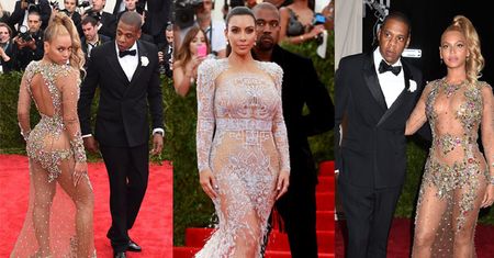 Beyonce i Kardashian w prześwitujących kreacjach! (ZDJĘCIA)