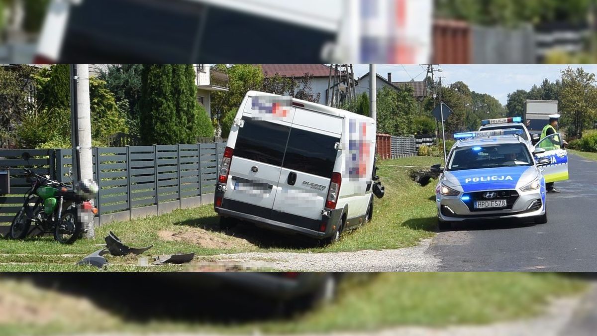 Bus dostawczy uderzył w jednoślad