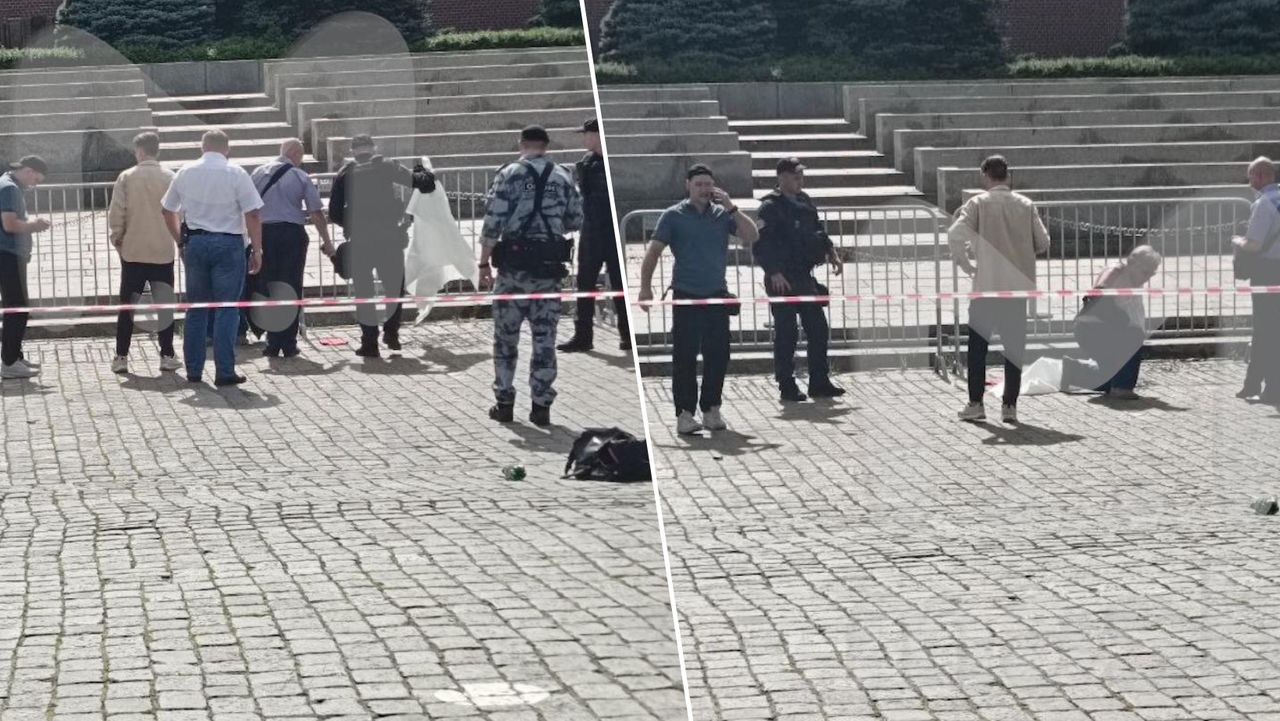 Police action at the Red Square. "He tried to set himself on fire"