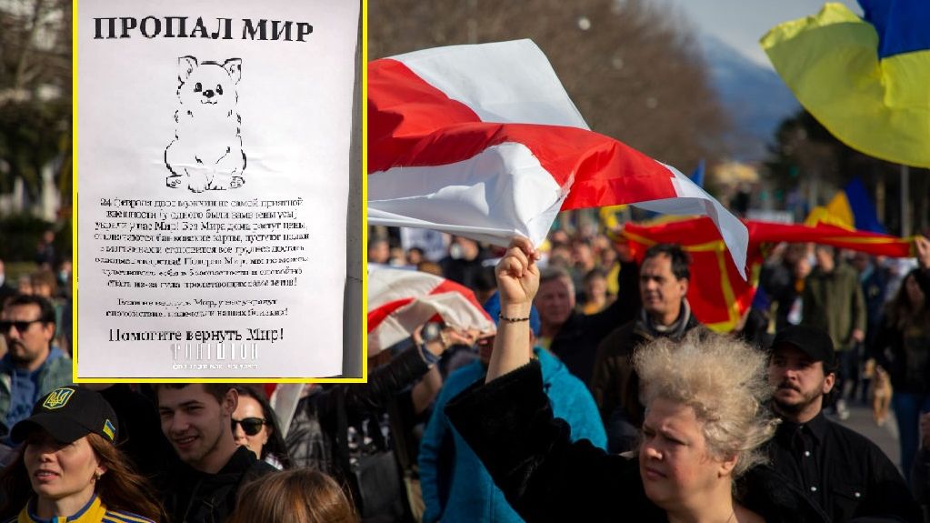 Antywojenny protest Białorusinów. Te kartki wiszą w całym mieście