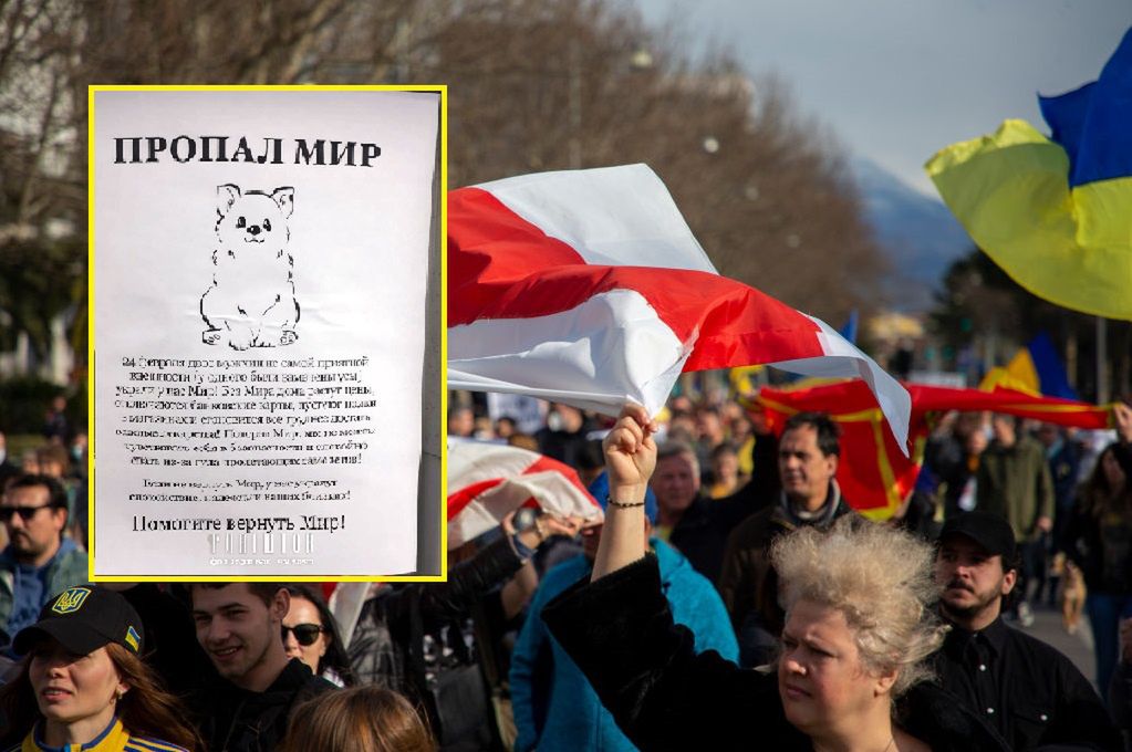 Te kartki wiszą w całym mieście. Białoruś protestuje przeciw wojnie