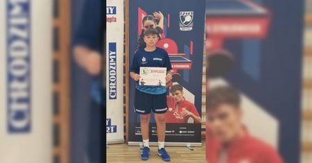 Jakub Hyz wicemistrzem 1. WTK Kadetów w tenisie stołowym