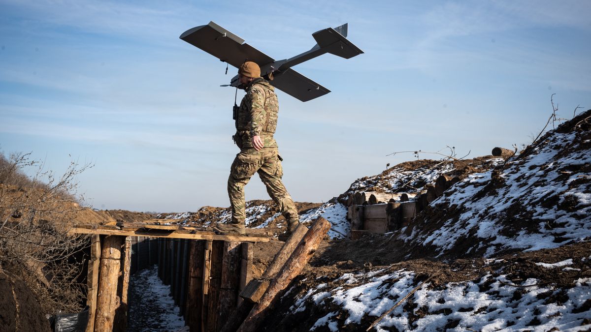 BOROVA, UKRAINE - FEBRUARY 12: Drone operators of 3rd Assault Brigade are seen working at positions near the frontline in the direction of Borova,  rural settlement in Izium Raion, Kharkiv Oblast, Ukraine on February 12, 2025. (Photo by Wolfgang Schwan/Anadolu via Getty Images)