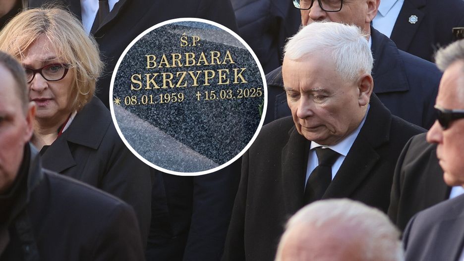 Jarosław Kaczyński podczas pogrzebu Barbary Skrzypek