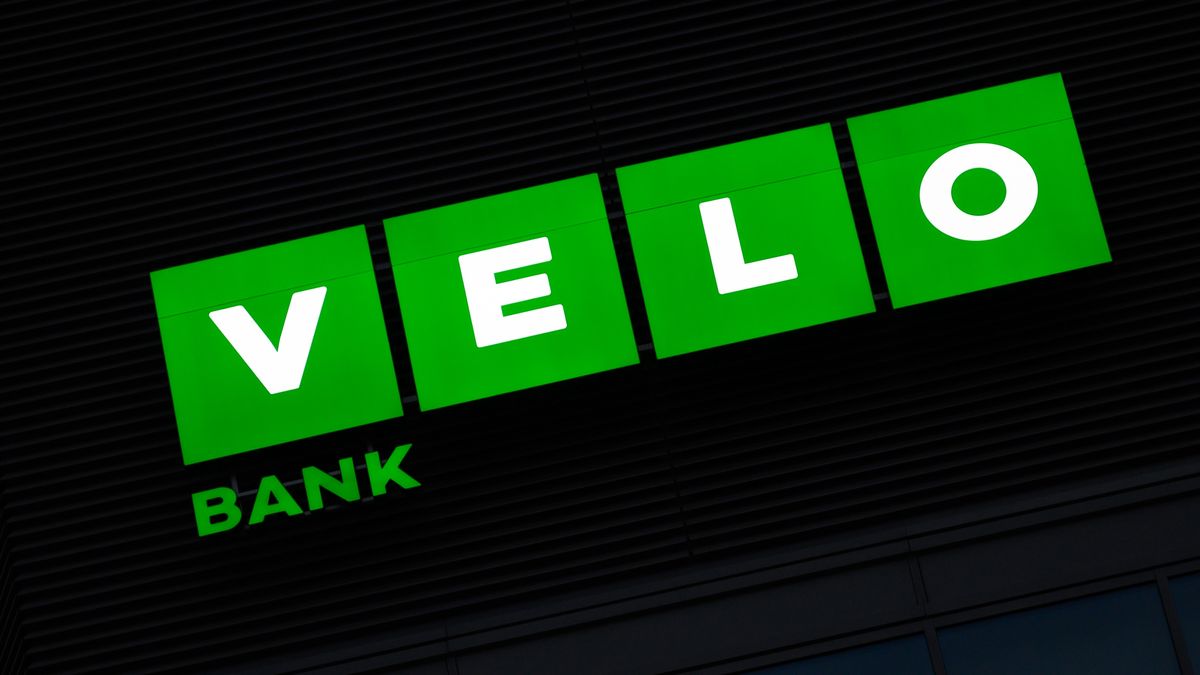 Velo Bank signage is being pictured on a building in Warsaw, Poland, on June 23, 2024. (Photo by Aleksander Kalka/NurPhoto via Getty Images)