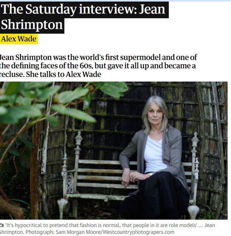 Screen wywiadu z "The Guardian" Jean Shrimpton
