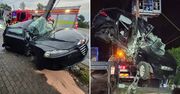"Jak on to zrobił?". Auto prawie przełamane na pół