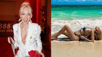Caroline Derpienski pręży się na rajskiej plaży w kusym kostiumie kąpielowym. Fani zachwyceni: "Perfekcyjna" (FOTO)