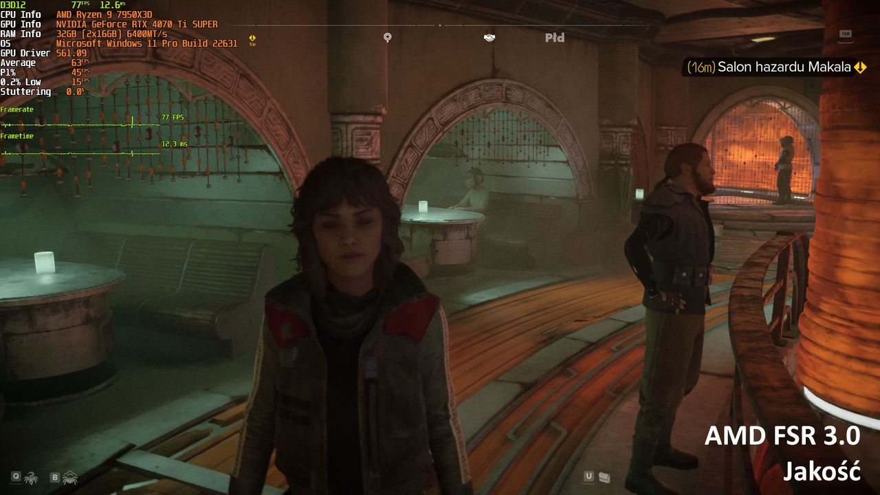 Star Wars Outlaws (PC) - porównanie ustawień upscalingu - FHD + FSR Jakość