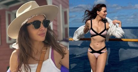 Odziana w powycinane bikini Anna Wendzikowska walczy z wiatrem na luksusowym statku (FOTO)