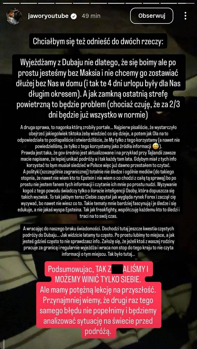 Ola i Jawor nadają z Dubaju