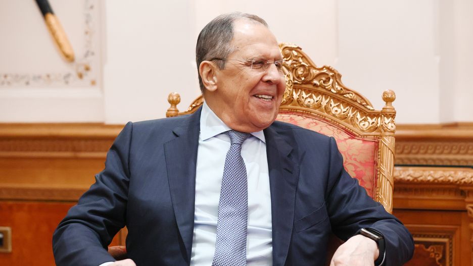 MUSCAT, OMAN - MAY 11, 2022: Russia's Foreign Minister Sergei Lavrov attends a meeting with Oman's Deputy Prime Minister Fahd bin Mahmoud Al Said. Russian Foreign Ministry/TASS