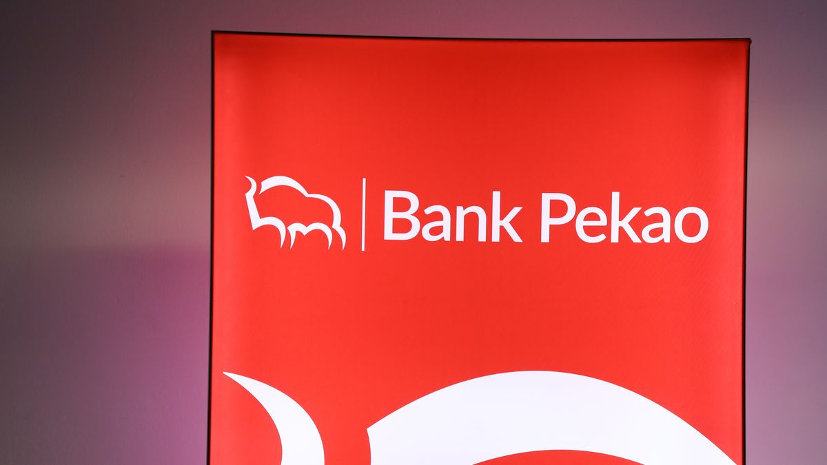 The Bank Pekao logo is displayed on a stand at Defence24 Days at the National Stadium in Warsaw, Poland, on May 6, 2026. The two-day exhibition showcases the Polish Armed Forces and Polish Arms Industry, allowing visitors to view armored vehicles and advanced air defense systems. The event includes lectures and exhibitor stands. (Photo by Klaudia Radecka/NurPhoto via Getty Images)