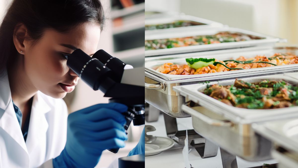 Mikrobiolożka dokładnie sprawdza jedzenie