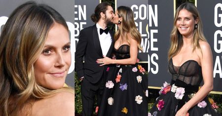 Zadowolona Heidi Klum pozuje w rozłożystej kreacji za 45 tysięcy