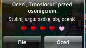 Walentynkowa nakładka na okno "Oceń przed usunięciem" w iPhonie 1