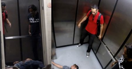 Morderstwo w windzie! OKRUTNY ŻART?